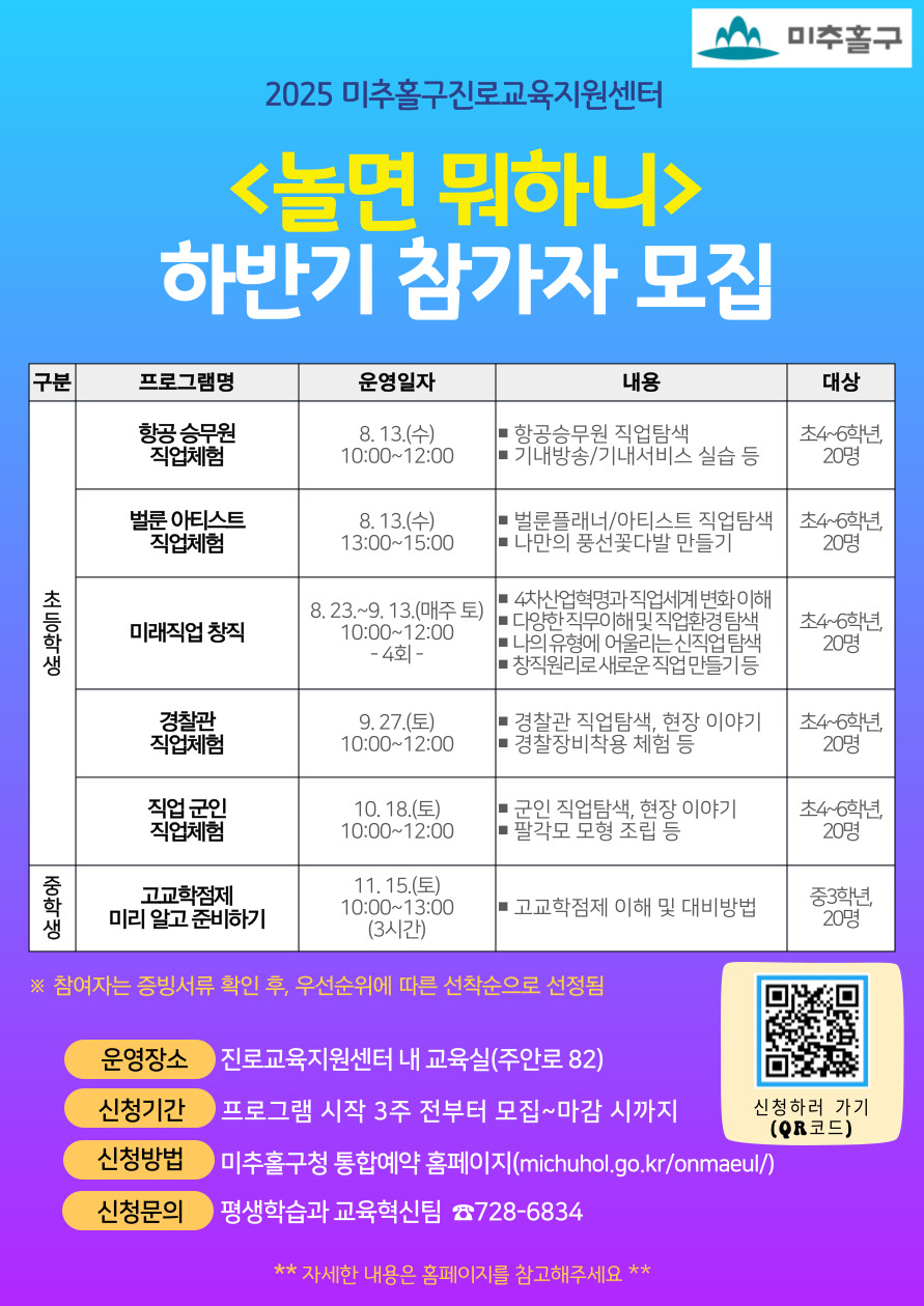 2025년 미추홀구진로교육지원센터 놀면뭐하니(하반기) 프로그램 안내.jpg